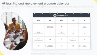 HR Learning And Improvement Program Calendar