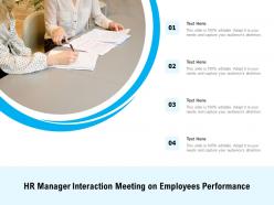 Hr manager interaction meeting on employees performance