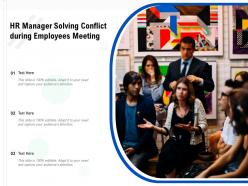 Hr manager solving conflict during employees meeting
