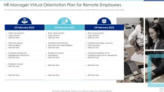 HR Manager Virtual Orientation Plan For Remote Employees