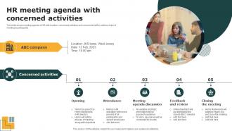 HR meeting agenda with concerned activities