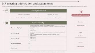HR Meeting Information And Action Items