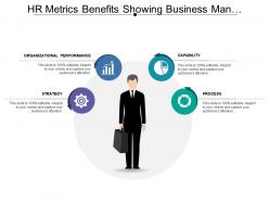 Hr Metrics Benefits Showing Business Man Holding Suitcase And Gear