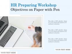 HR Preparing Workshop Objectives On Paper With Pen