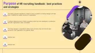 HR Recruiting Handbook Best Practices And Strategies Powerpoint Presentation Slides Professionally Customizable