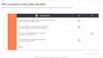 HR Recruitment Action Plan Checklist