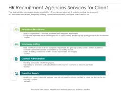 Hr recruitment agencies services for client