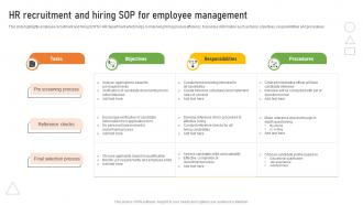 HR Recruitment And Hiring Sop For Employee Management