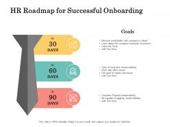 Hr Roadmap For Successful Onboarding 30 60 90 Days Paln Ppt Powerpoint Presentation Slides