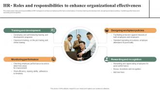 HR Roles And Responsibilities To Enhance Effective Workplace Culture Strategy SS V