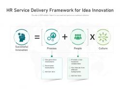 Hr service delivery framework for idea innovation