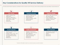 Hr service delivery key considerations for quality hr service delivery ppt powerpoint icon