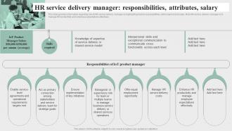 Hr Service Delivery Manager Responsibilities Attributes Salary