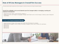 HR Service Delivery Role Of HR Line Managers In Overall Firm Success Ppt Powerpoint Tips