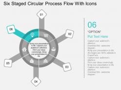 Hr six staged circular process flow with icons flat powerpoint design