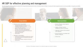 HR Sop For Effective Planning And Management