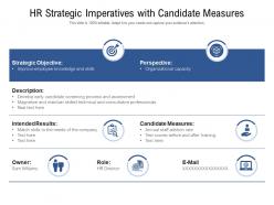 Hr strategic imperatives with candidate measures