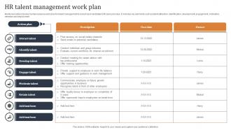 HR Talent Management Work Plan