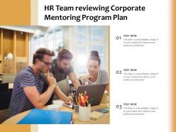 Hr team reviewing corporate mentoring program plan