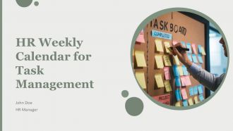 HR Weekly Calendar For Task Management PPT Demonstration AT