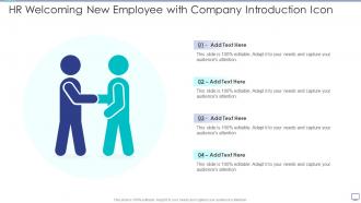 HR Welcoming New Employee With Company Introduction Icon