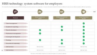 HRIS Technology System Software For Employers