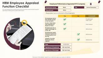 HRM Employee Appraisal Function Checklist