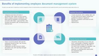 HRMS Deployment Plan Benefits Of Implementing Employee Document Management System