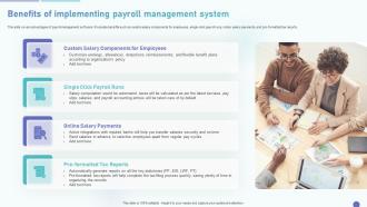 HRMS Deployment Plan Benefits Of Implementing Payroll Management System