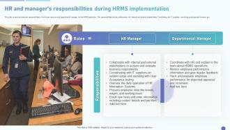 HRMS Deployment Plan HR And Managers Responsibilities During HRMS Implementation