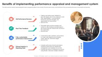 HRMS Rollout Strategy Benefits Of Implementing Performance Appraisal And Management