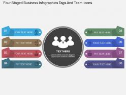 Hs four staged business infographics tags and team icons flat powerpoint design