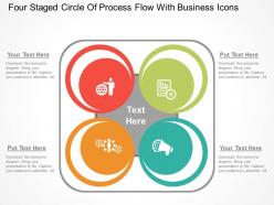 Hs four staged circle of process flow with business icons flat powerpoint design