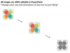 Hs four staged circle of process flow with business icons flat powerpoint design