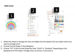 Hs six staged colored concentric process chart flat powerpoint design