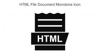 HTML File Document Monotone Icon In Powerpoint Pptx Png And Editable Eps Format
