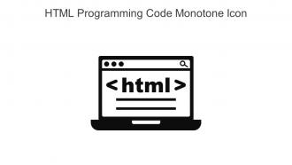 HTML Programming Code Monotone Icon In Powerpoint Pptx Png And Editable Eps Format