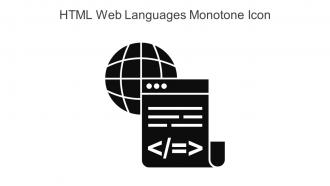 HTML Web Languages Monotone Icon In Powerpoint Pptx Png And Editable Eps Format