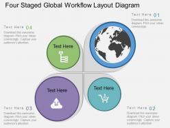 Hu four staged global workflow layout diagram flat powerpoint design