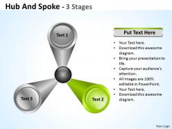 93022035 style circular hub-spoke 3 piece powerpoint template diagram graphic slide