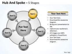 49117473 style circular hub-spoke 5 piece powerpoint template diagram graphic slide
