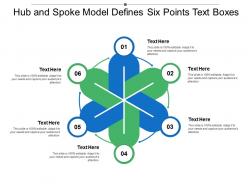 Hub and spoke model defines six points text boxes