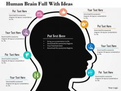 Human Brain Full With Ideas Flat Powerpoint Design