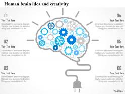 Human brain idea and creativity flat powerpoint design