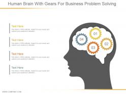 Human brain with gears for business problem solving ppt design templates