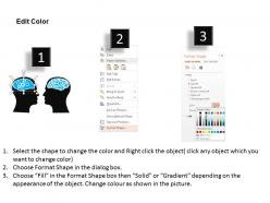 Human brains for idea generation and process control flat powerpoint design