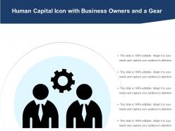 Human capital icon with business owners and a gear