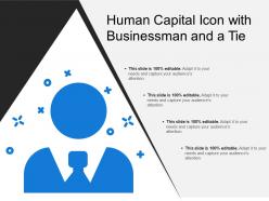 Human capital icon with businessman and a tie