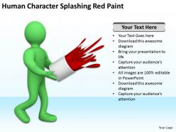Human character splashing red paint ppt graphics icons powerpoint