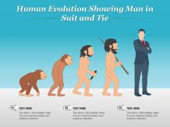 Human evolution showing man in suit and tie